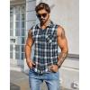 imageCOOFANDY Mens Sleeveless Flannel Shirt Casual Summer Tank Top Button Up Sleeveless Beach Shirts with Chest PocketBlue