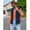 imageCOOFANDY Mens Sleeveless Flannel Shirt Casual Summer Tank Top Button Up Sleeveless Beach Shirts with Chest PocketBlue1