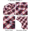 imageCOOFANDY Mens Sleeveless Flannel Shirt Casual Summer Tank Top Button Up Sleeveless Beach Shirts with Chest PocketRed1