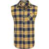imageCOOFANDY Mens Sleeveless Flannel Shirt Casual Summer Tank Top Button Up Sleeveless Beach Shirts with Chest PocketYellow