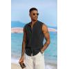 imageCOOFANDY Mens Sleeveless Summer Shirts Beach Tank Tops Button Up Textured Tank Shirt for VacationBlack