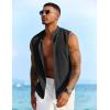 imageCOOFANDY Mens Sleeveless Summer Shirts Beach Tank Tops Button Up Textured Tank Shirt for VacationBlack