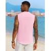 imageCOOFANDY Mens Sleeveless Summer Shirts Beach Tank Tops Button Up Textured Tank Shirt for VacationPink