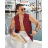 imageCOOFANDY Mens Summer Beach Tank Tops Sleeveless Button Up Shirt Casual Textured Tank ShirtsWine Red