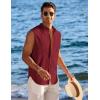 imageCOOFANDY Mens Summer Beach Tank Tops Sleeveless Button Up Shirt Casual Textured Tank ShirtsWine Red