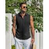 imageCOOFANDY Mens Summer Sleeveless Shirts Beach Knit Tank Top Button Up Casual Tank Shirt Vacation TopsBlack