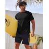 imageCOOFANDY Mens Swim Shirt Short Sleeve UPF 50 Sun Shirt Rash Guard TShirts Quick Dry Beach Shirts BreathableBlack