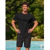 imageCOOFANDY Mens Swim Shirt Short Sleeve UPF 50 Sun Shirt Rash Guard TShirts Quick Dry Beach Shirts BreathableBlack