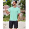 imageCOOFANDY Mens Swim Shirt Short Sleeve UPF 50 Sun Shirt Rash Guard TShirts Quick Dry Beach Shirts BreathableIce Green