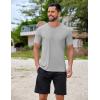 imageCOOFANDY Mens Swim Shirt Short Sleeve UPF 50 Sun Shirt Rash Guard TShirts Quick Dry Beach Shirts BreathableLight Grey