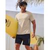 imageCOOFANDY Mens Swim Shirt Short Sleeve UPF 50 Sun Shirt Rash Guard TShirts Quick Dry Beach Shirts BreathableLight Khaki