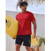 imageCOOFANDY Mens Swim Shirt Short Sleeve UPF 50 Sun Shirt Rash Guard TShirts Quick Dry Beach Shirts BreathableRed