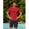 imageCOOFANDY Mens Swim Shirt Short Sleeve UPF 50 Sun Shirt Rash Guard TShirts Quick Dry Beach Shirts BreathableRed