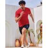 imageCOOFANDY Mens Swim Shirt Short Sleeve UPF 50 Sun Shirt Rash Guard TShirts Quick Dry Beach Shirts BreathableRed