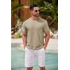 imageCOOFANDY Mens T Shirt Short Sleeve Classic Crew Neck TShirt Casual Summer Basic Tee ShirtsKhaki