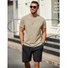 imageCOOFANDY Mens T Shirt Short Sleeve Classic Crew Neck TShirt Casual Summer Basic Tee ShirtsKhaki