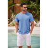 imageCOOFANDY Mens T Shirt Short Sleeve Classic Crew Neck TShirt Casual Summer Basic Tee ShirtsLight Blue
