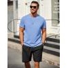imageCOOFANDY Mens T Shirt Short Sleeve Classic Crew Neck TShirt Casual Summer Basic Tee ShirtsLight Blue