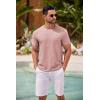 imageCOOFANDY Mens T Shirt Short Sleeve Classic Crew Neck TShirt Casual Summer Basic Tee ShirtsLight Pink