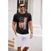 imageCOOFANDY Mens T Shirt Short Sleeve Classic Crew Neck TShirt Casual Summer Basic Tee ShirtsY Black Red White Flag