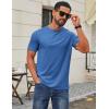 imageCOOFANDY Mens T Shirt Short Sleeve Cotton Blend TShirts Crew Neck Casual Summer Basic Tee ShirtsBlue