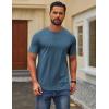 imageCOOFANDY Mens T Shirt Short Sleeve Cotton Blend TShirts Crew Neck Casual Summer Basic Tee ShirtsDark Blue