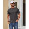 imageCOOFANDY Mens T Shirt Short Sleeve Cotton Blend TShirts Crew Neck Casual Summer Basic Tee ShirtsDark Grey