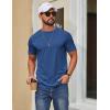 imageCOOFANDY Mens T Shirt Short Sleeve Cotton Blend TShirts Crew Neck Casual Summer Basic Tee ShirtsDazzling Blue