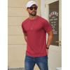 imageCOOFANDY Mens T Shirt Short Sleeve Cotton Blend TShirts Crew Neck Casual Summer Basic Tee ShirtsDeep Red