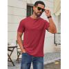 imageCOOFANDY Mens T Shirt Short Sleeve Cotton Blend TShirts Crew Neck Casual Summer Basic Tee ShirtsDeep Red
