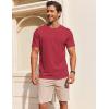 imageCOOFANDY Mens T Shirt Short Sleeve Cotton Blend TShirts Crew Neck Casual Summer Basic Tee ShirtsDeep Red