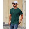 imageCOOFANDY Mens T Shirt Short Sleeve Cotton Blend TShirts Crew Neck Casual Summer Basic Tee ShirtsLake Green