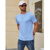 imageCOOFANDY Mens T Shirt Short Sleeve Cotton Blend TShirts Crew Neck Casual Summer Basic Tee ShirtsLight Blue