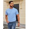 imageCOOFANDY Mens T Shirt Short Sleeve Cotton Blend TShirts Crew Neck Casual Summer Basic Tee ShirtsLight Blue