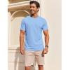 imageCOOFANDY Mens T Shirt Short Sleeve Cotton Blend TShirts Crew Neck Casual Summer Basic Tee ShirtsLight Blue