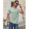 imageCOOFANDY Mens T Shirt Short Sleeve Cotton Blend TShirts Crew Neck Casual Summer Basic Tee ShirtsLight Green