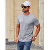 imageCOOFANDY Mens T Shirt Short Sleeve Cotton Blend TShirts Crew Neck Casual Summer Basic Tee ShirtsLight Grey