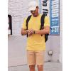 imageCOOFANDY Mens T Shirt Short Sleeve Cotton Blend TShirts Crew Neck Casual Summer Basic Tee ShirtsTurmeric