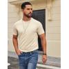 imageCOOFANDY Mens T Shirt Short Sleeve Cotton Blend TShirts Crew Neck Casual Summer Basic Tee ShirtsWarm Taupe