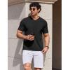 imageCOOFANDY Mens T Shirts 100 Cotton V Neck Tee Shirt Plain Short Sleeve Casual ShirtsBlack