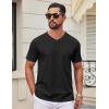 imageCOOFANDY Mens T Shirts 100 Cotton V Neck Tee Shirt Plain Short Sleeve Casual ShirtsBlack