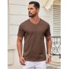 imageCOOFANDY Mens T Shirts 100 Cotton V Neck Tee Shirt Plain Short Sleeve Casual ShirtsBrown