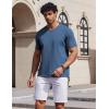imageCOOFANDY Mens T Shirts 100 Cotton V Neck Tee Shirt Plain Short Sleeve Casual ShirtsDeep Blue