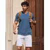 imageCOOFANDY Mens T Shirts 100 Cotton V Neck Tee Shirt Plain Short Sleeve Casual ShirtsDeep Blue
