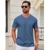imageCOOFANDY Mens T Shirts 100 Cotton V Neck Tee Shirt Plain Short Sleeve Casual ShirtsDeep Blue