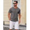 imageCOOFANDY Mens T Shirts 100 Cotton V Neck Tee Shirt Plain Short Sleeve Casual ShirtsGrey