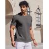 imageCOOFANDY Mens T Shirts 100 Cotton V Neck Tee Shirt Plain Short Sleeve Casual ShirtsGrey
