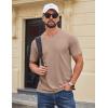 imageCOOFANDY Mens T Shirts 100 Cotton V Neck Tee Shirt Plain Short Sleeve Casual ShirtsKhaki