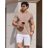 imageCOOFANDY Mens T Shirts 100 Cotton V Neck Tee Shirt Plain Short Sleeve Casual ShirtsKhaki