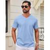 imageCOOFANDY Mens T Shirts 100 Cotton V Neck Tee Shirt Plain Short Sleeve Casual ShirtsLight Blue